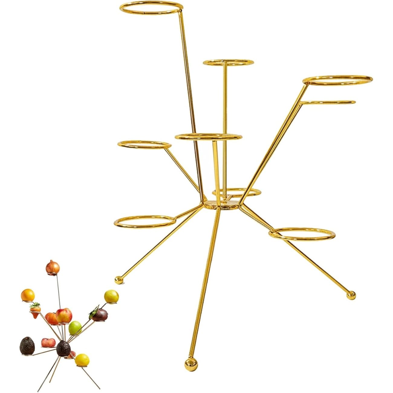 TEMU Exploding Fruit Bowl, Fireworks On The Dinner Table, Art Floating Fruit Display, 360° Ventilation Fresh, Handcrafted Metallic Sculpture For Kitchen Dining Table Centerpiece Decor