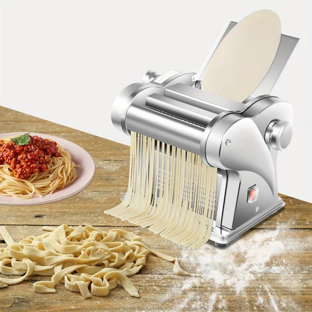 TEMU Electric Automatic Pasta Maker & Noodle Press - Stainless Steel Dough Machine With Adjustable Thickness, Heavy-duty For /commercial Use Suitable For Noodles, Dumpling Wrappers, , Pancakes