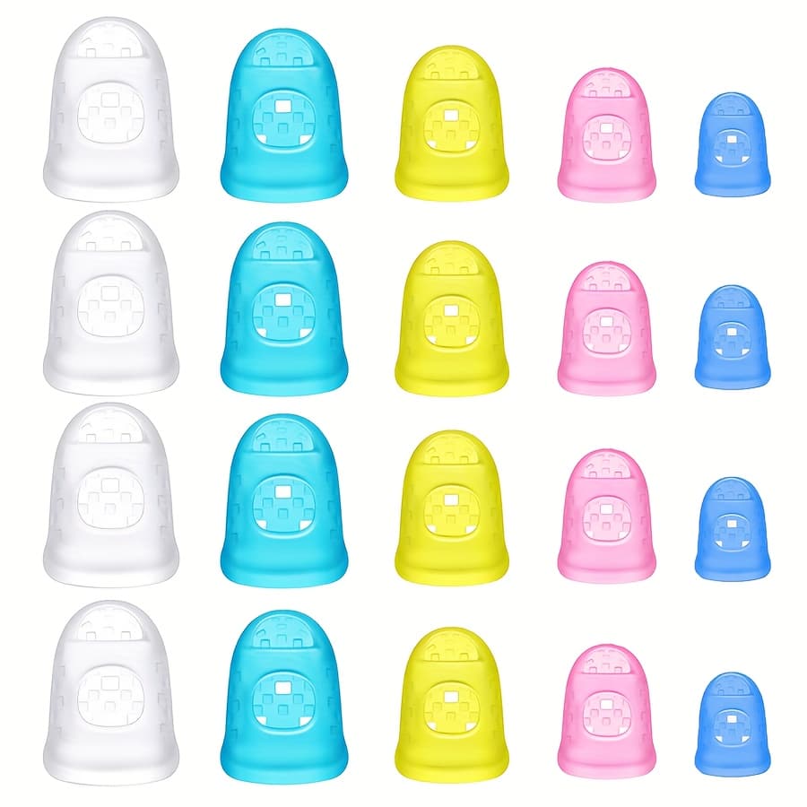 TEMU 20 Silicone Finger Protectors For Guitar - Assorted Color Thimbles, Improve While Playing, Ideal For , Fingers During Rehearsals And Shows, Guitar Gear
