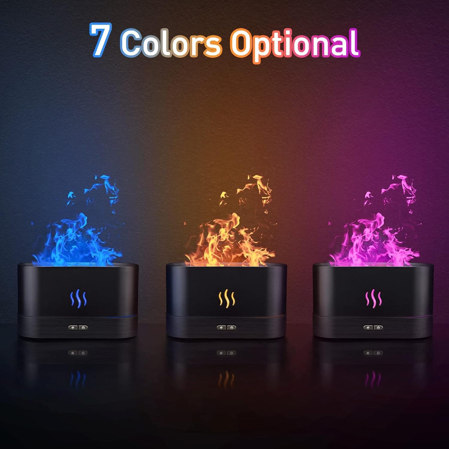 TEMU 7- Effect Humidifier & Essential Oil Diffuser With Automatic Shut-off, , Simulated Night Light - 180ml Large Lasts 8, Essential Oil Suitable For Home, Office, (no / Oils Included)
