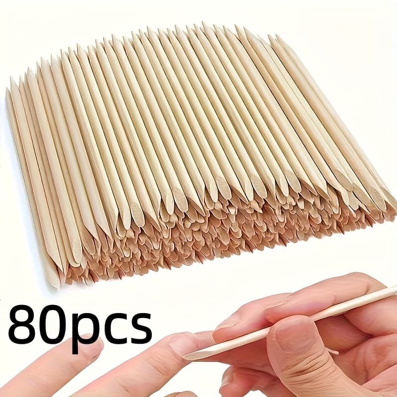 TEMU 80pcs Wood Exfoliating Sticks - Fragrance- And Pedicure Tools, Essential For Home And Salon Use