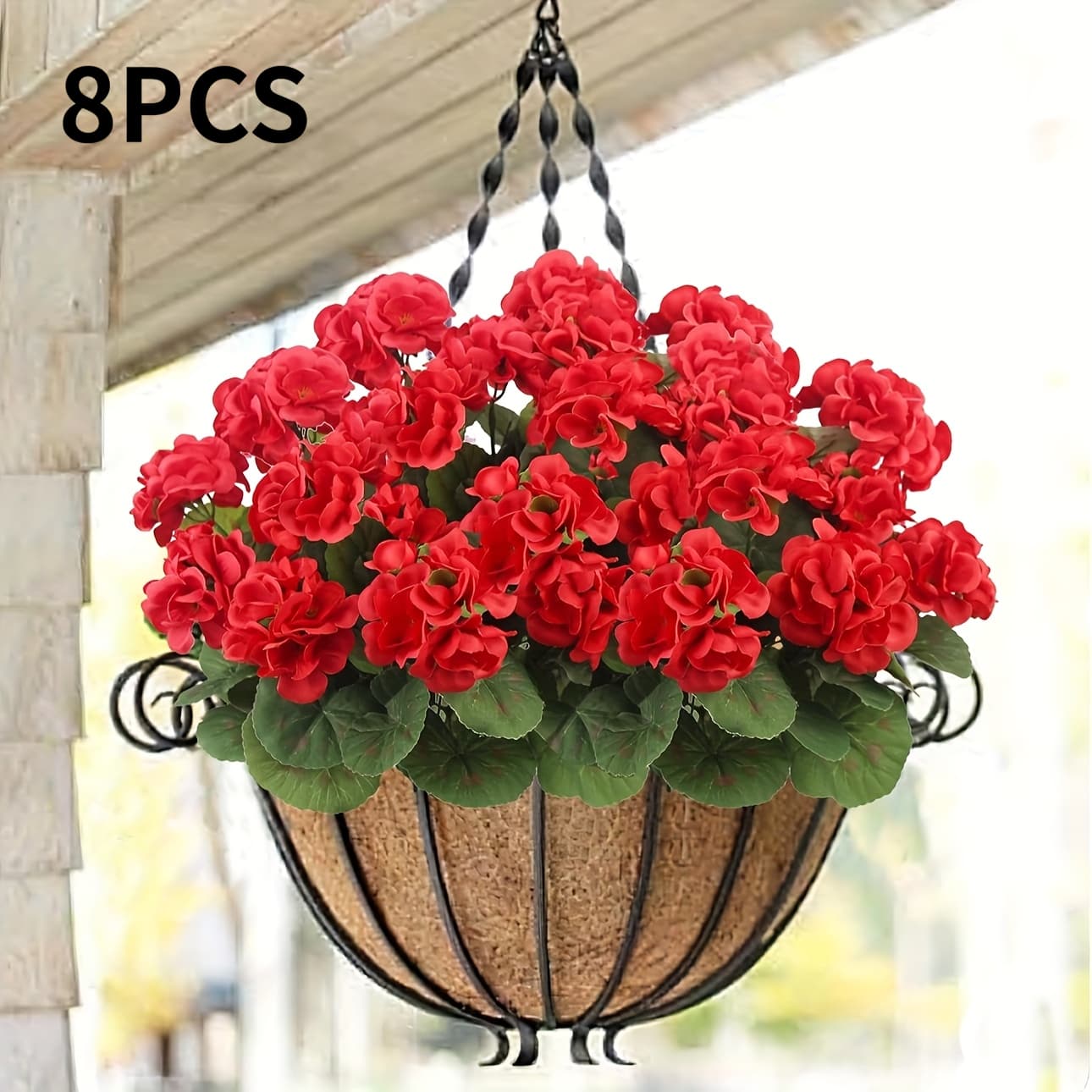 TEMU Artificial Geraniums That Resist - Perfect For Decorating Indoors Or Outdoors, For Weddings, , Graduation Events, And Outdoor Settings