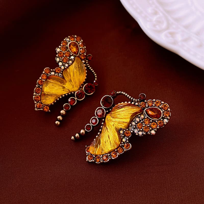 TEMU Creative, Fashionable, Glass Bead Earrings, Light Luxury, Niche, High-end Design, Medieval Style Earrings, Elegant Retro Necklaces, Jewelry
