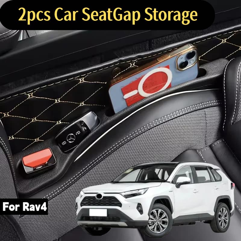 TEMU 2pcs Car Seat Organizer For Rav4, Corolla, , Camry 2008-2025 | Silicone Material, , Leak-proof Filler Strip Accessory