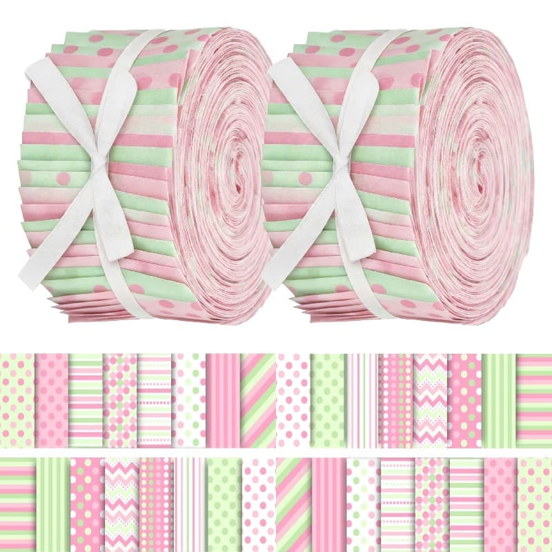 TEMU A Set Of 40 Pre-cut Fabric Pieces In A Strawberry Pink , Measuring 6.5 By 50 Cm (2.55 By 19.7 Inches). Ideal For Hand Sewing, , Doll Creation, Bag