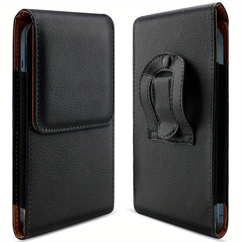 TEMU Universal Cell Phone Pu Leather Vertical Pouch Holster Wallet Bag With Waist Belt Clip For 15 14 11 Pro , S25 24 23 22 21 Fe And Cellphone, For Moto Phone