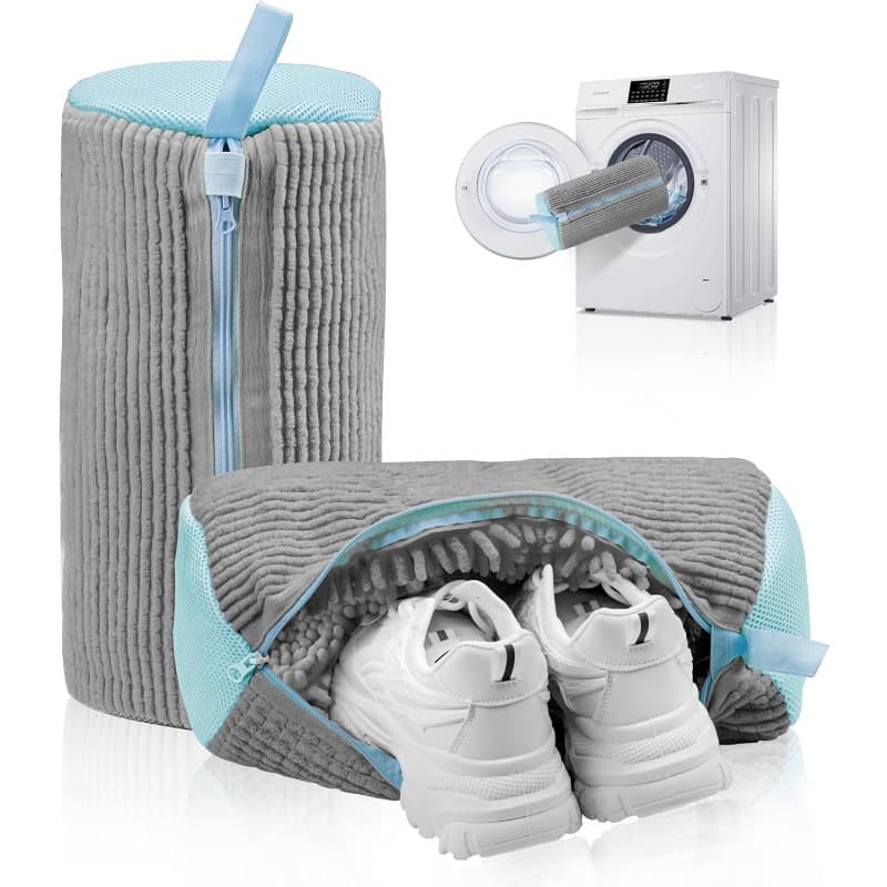 TEMU Reusable Washer Bag With Microfiber Cleaning System | Zipper For Sneakers, Tennis Shoes, And Washer/ Dryer - Compatible With Front/ Top Washer And Dryer, Non-woven Fabric Material