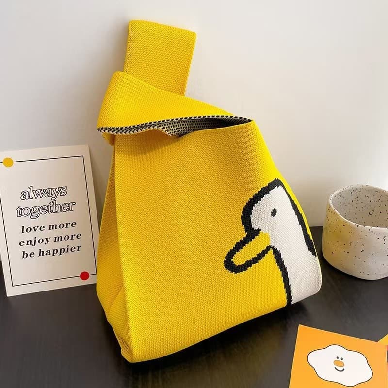 TEMU Cute Cartoon Knitted Phone Bag - High-end Fashionable Versatile Dopamine Color Crossbody Wristlet