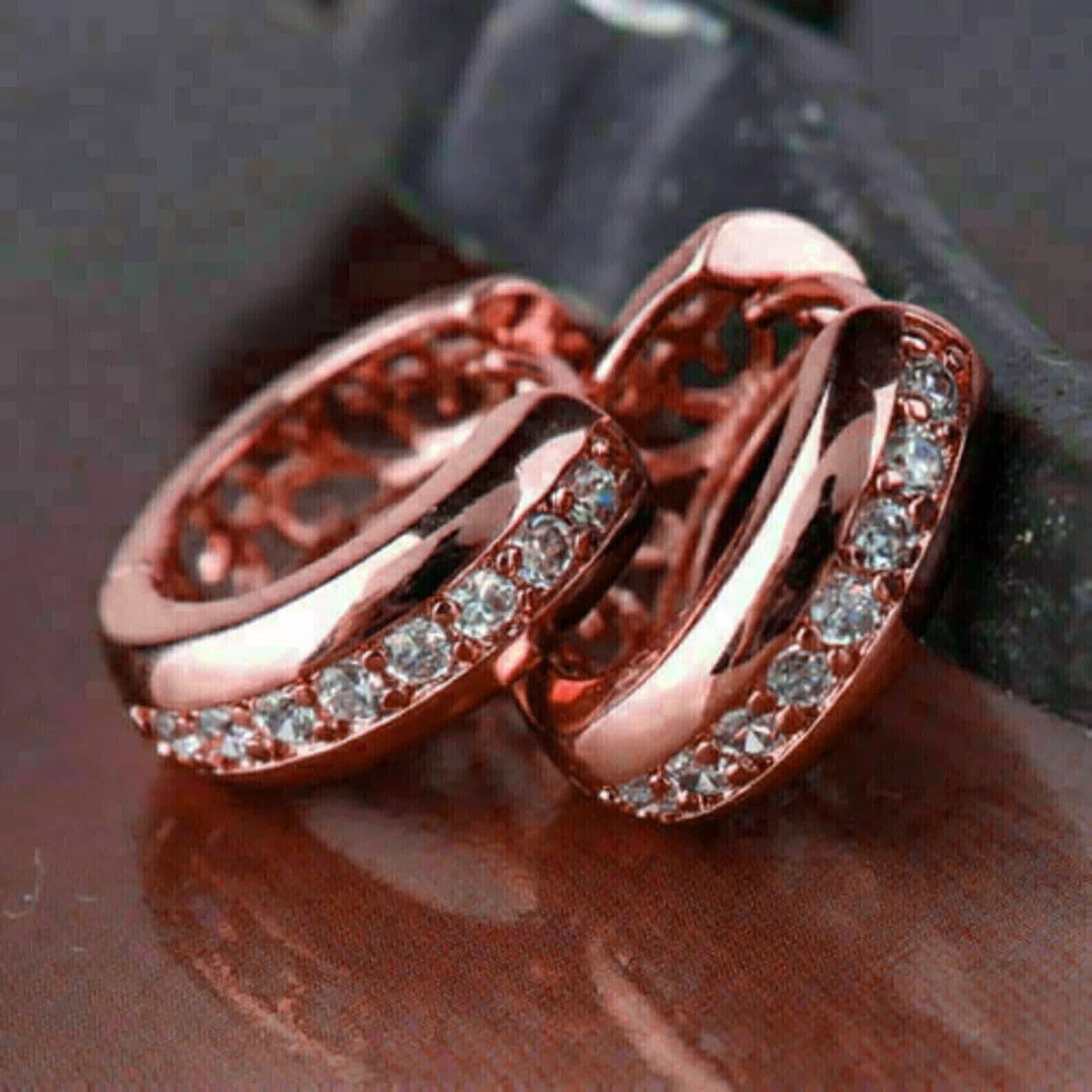 TEMU Classic Elegant Inlay Synthetic Zirconia Rose Earrings For Women Daily Banquet Casual Vacation Fashion Earrings Additions