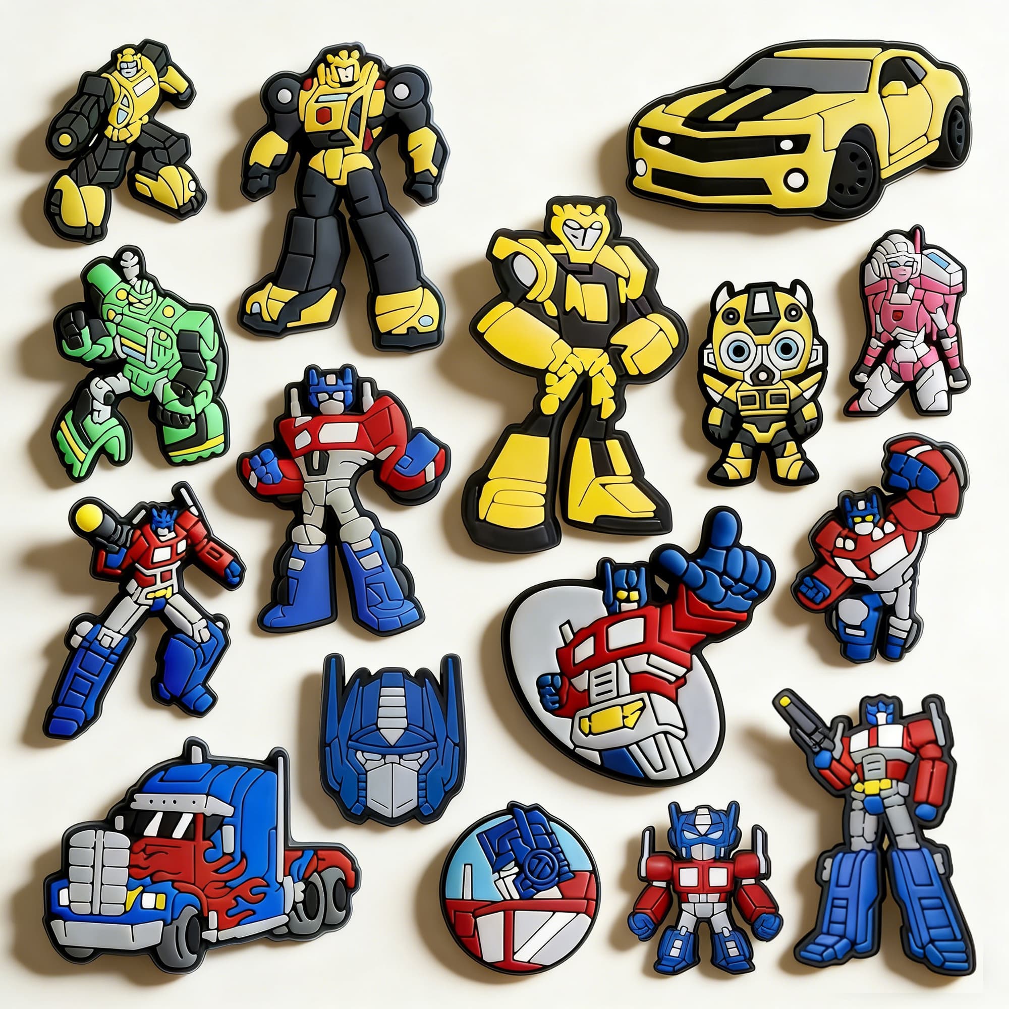 TEMU 16 Transformers Accessories, Including Adorable Shoe Charms, Perfect For Decorating Hair, Phones, Bags, Shoes, Backpacks, Etc. - An Gift , No Batteries Required
