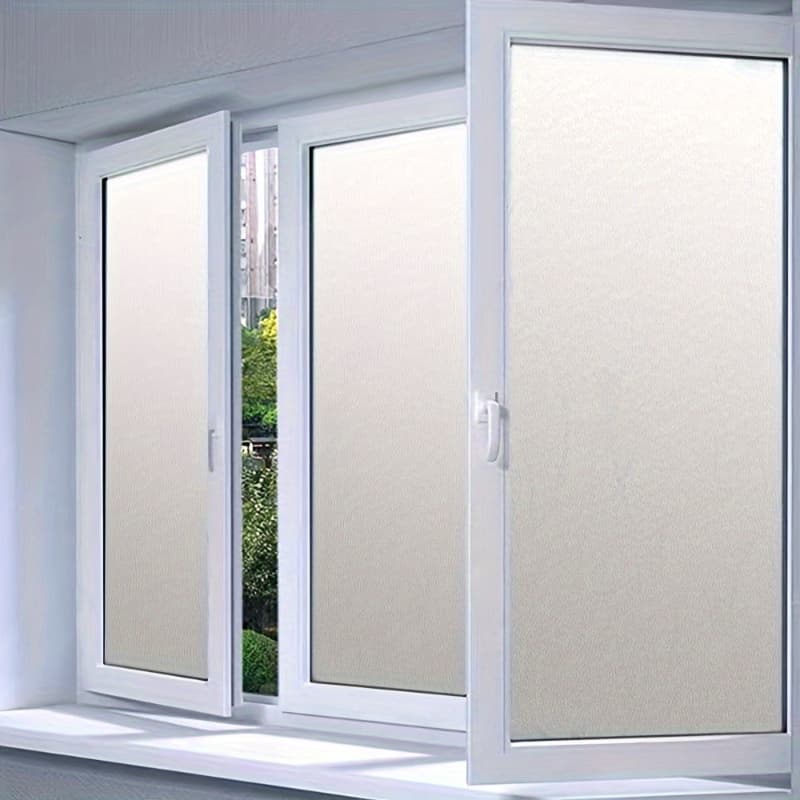 TEMU 1pc Privacy Window Stickers - Office, Bathroom, And Home Frosted Glass Film - Translucent And Opaque - Electrostatic Adhesive - Block And Glare