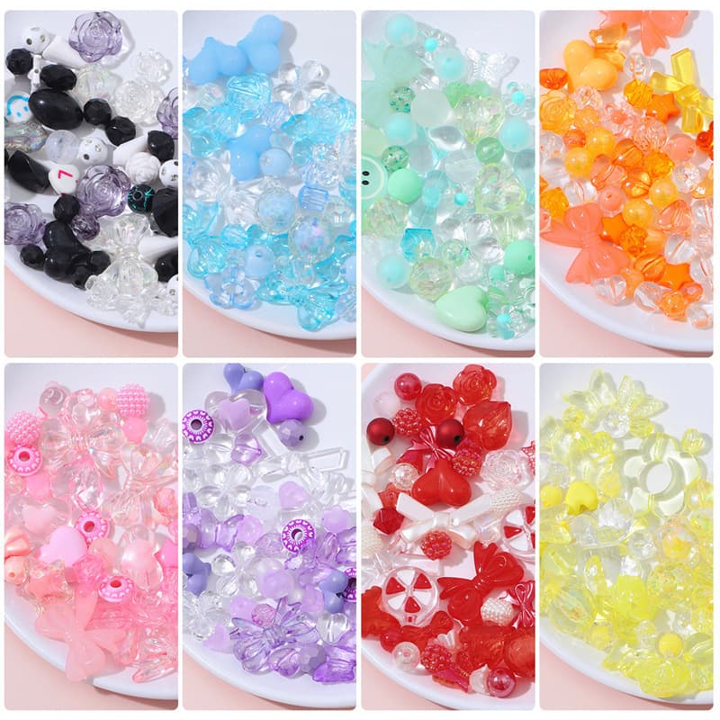 TEMU 50g 9 Colors Mixed Cute Beads For Jewelry Making Beads For Bracelets Making Flower Beads Bulk Necklaces Diy Bead Pen Mobile Phone Chains