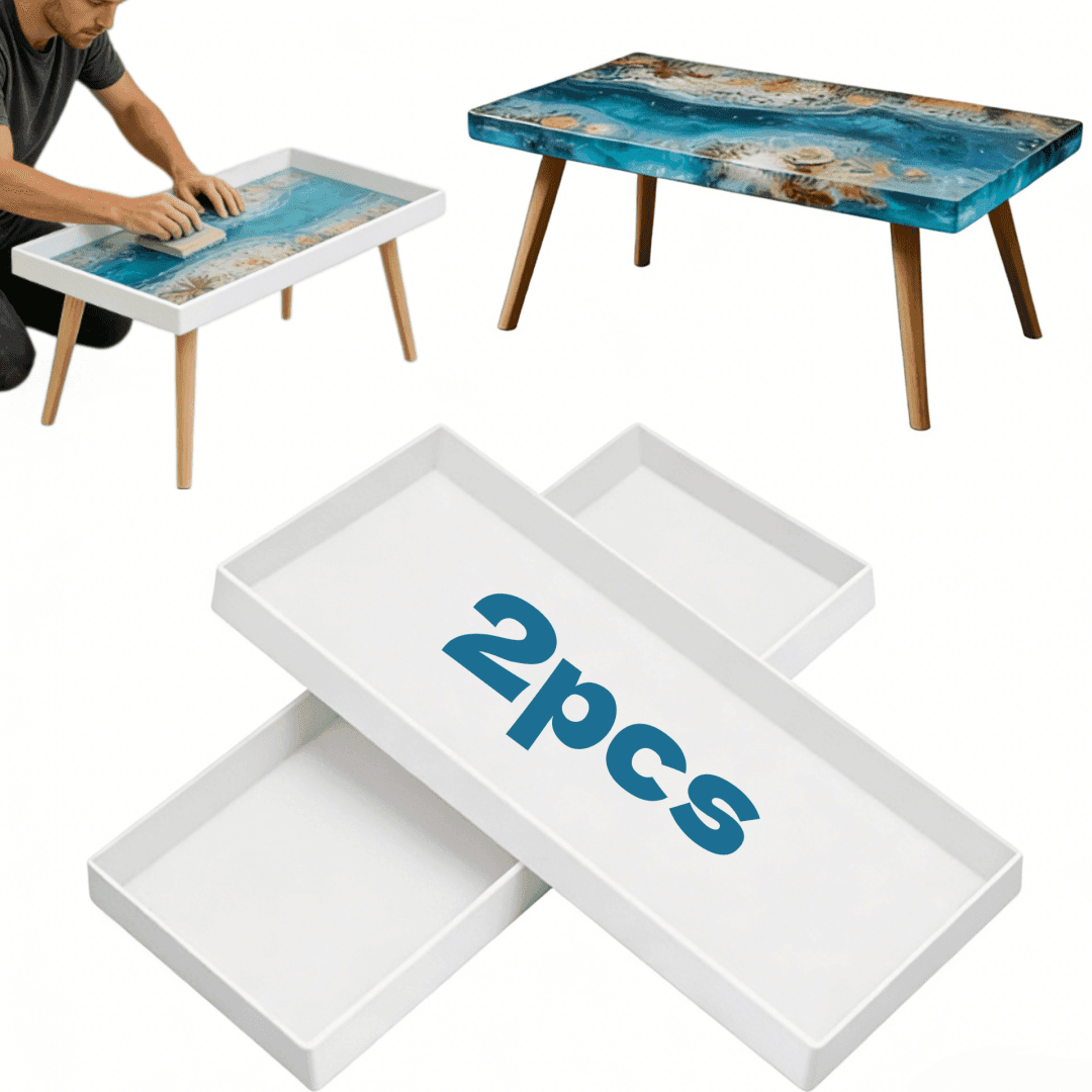 TEMU 2pcs Extra Large Reusable Epoxy Resin Table Silicone Mold 23x11.8x1.38inch Rectangles Epoxy Resin Molds For , Coffee Side Table, Cutting Board, Charcuterie Board,