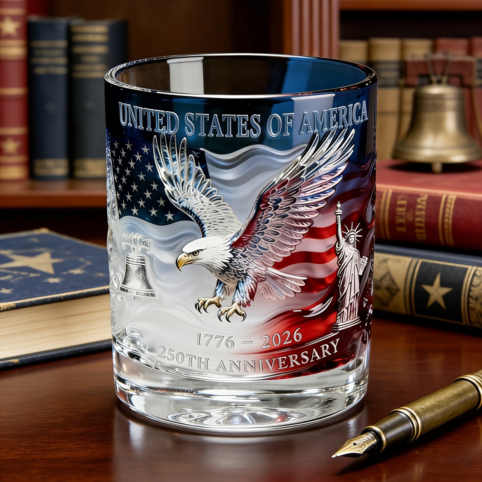 TEMU 250th Anniversary Of American Whiskey Glass - Patriotic Collectible Gift For , Suitable For Whiskey, Bourbon, Day And Historical Theme Party Glassware
