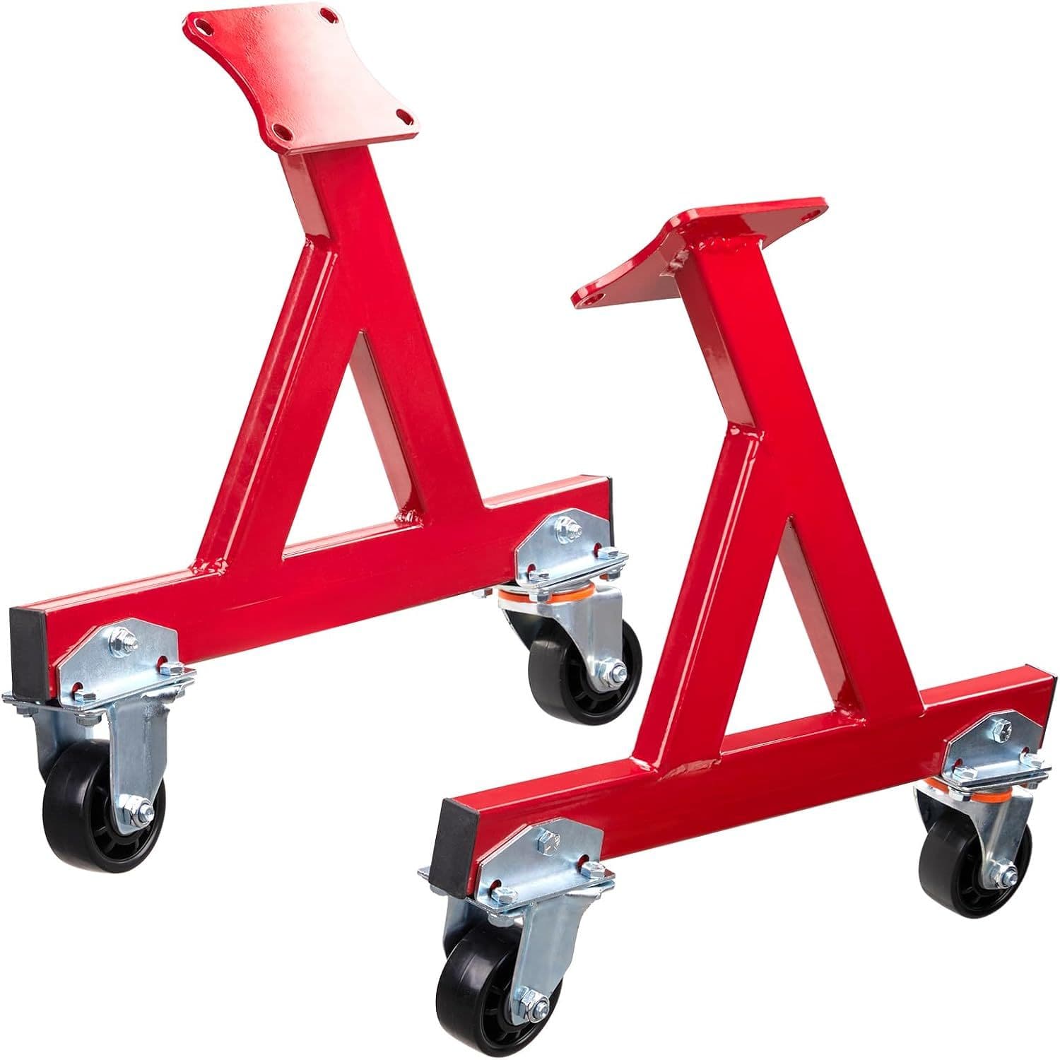 TEMU Stand For Chevy Gm Lsx V8 Motors - Compact 360° Rotating Stand With Locking Castors, Red Heavy-duty Motor Hoist For Engine Rebuild & Transmission Repair