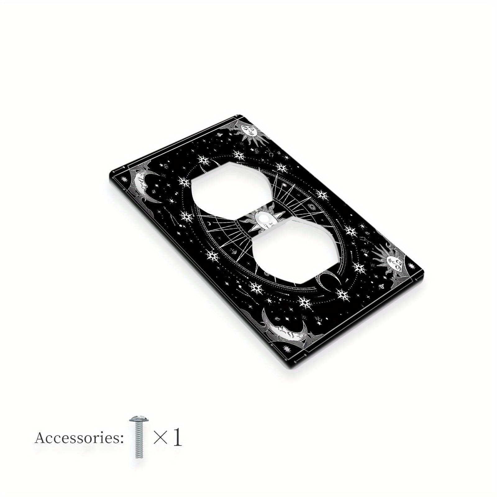 TEMU 1pc 1gang/2gang , Moon & Constellation Mandala Starry Sky Light Switch Cover Device Wall Plate Decorative Electrical For Bathroom Bedroom Decor