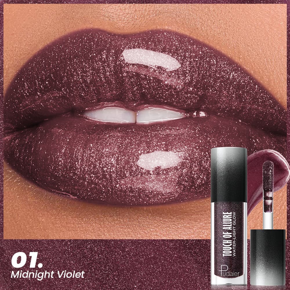 TEMU Pudaier Shimmering Lip Gloss - Waterproof Long Lasting 24 Hours-lightweight Texture, Particles, Shine, Comfortable Wear, Portable And Suitable For Occasions, Including Daily Life .
