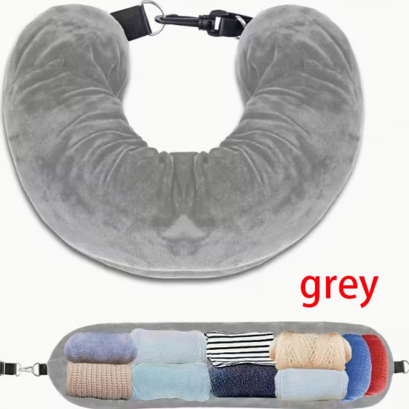 TEMU 1 U-shaped Clothing Organizer Pillow- A Fillable U-shaped Travel Pillow With Clothes And , Suitable For Car And Plane Travel, Of Accommodating Of Travel Essentials, Travel Accessories