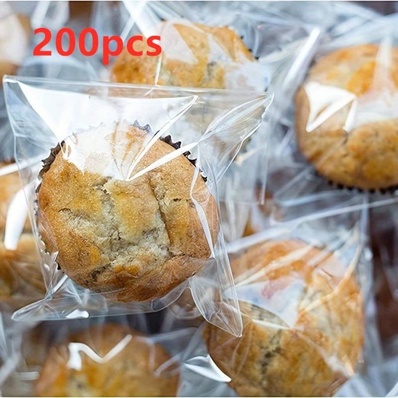 TEMU 200pcs Self Sealing Transparent Cellophane Bags- , Gifts, Small Presents And Candy| Easy To Plastic Packaging