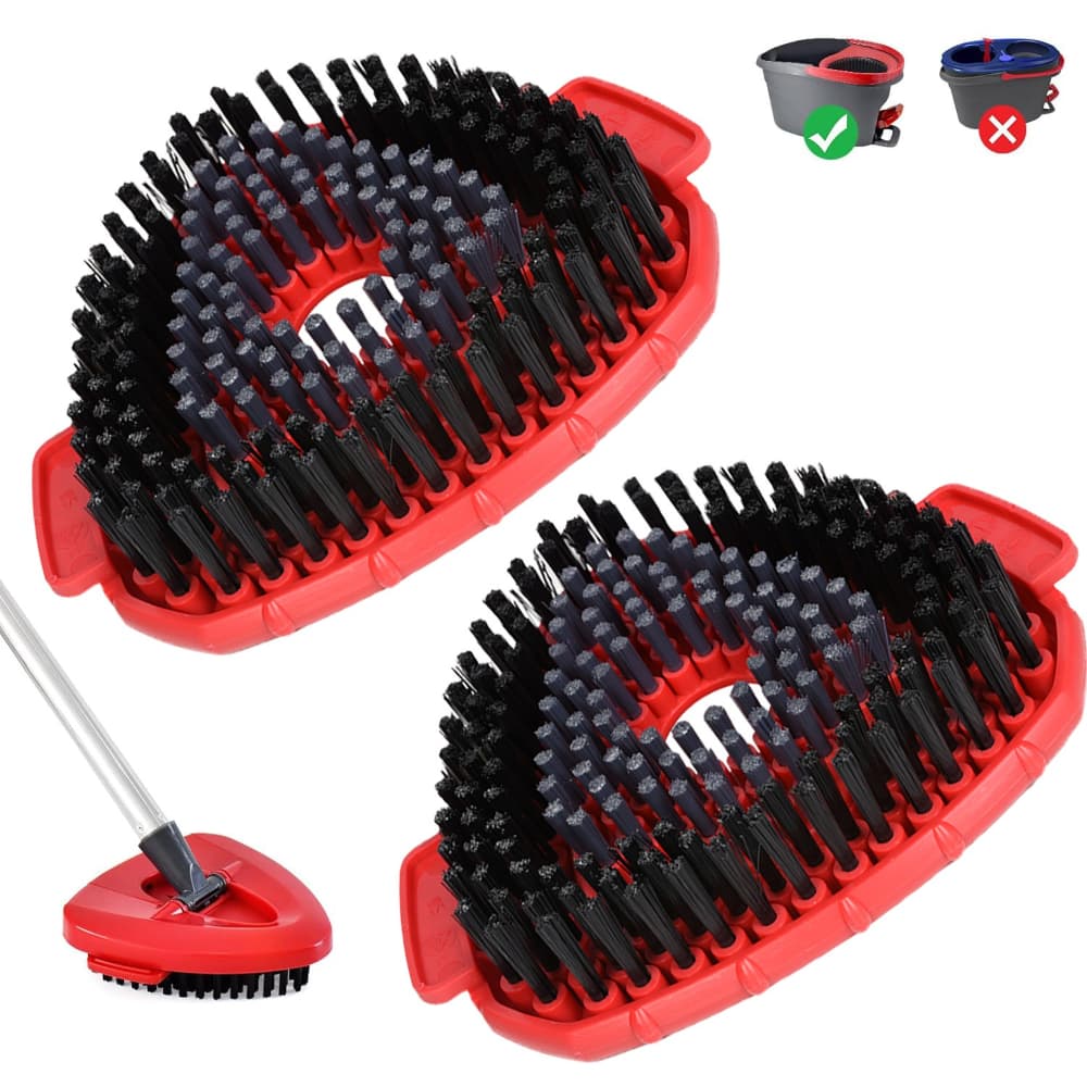 TEMU O Easywring 1 Tank Spin For Mop Replacement: 2-pack Newly Upgraded Scrub Brushes, Stiff Bristle Head For Mop Hard Floor Scrubbing, Not Suitable For 2 Tank Models