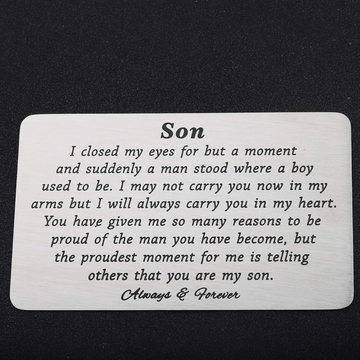 TEMU 1pc Wallet Card Engraved With "to My Son" - Of You Gift, Message, Son