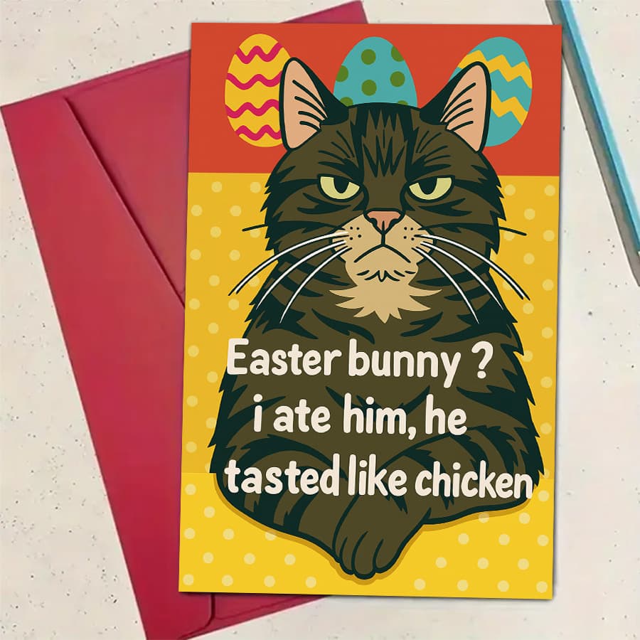 TEMU 1pc Funny Card – Perfect For Adults, Easter With Humor, Unique Gift For , A Whimsical Way To Share The , Envelope Greeting Card