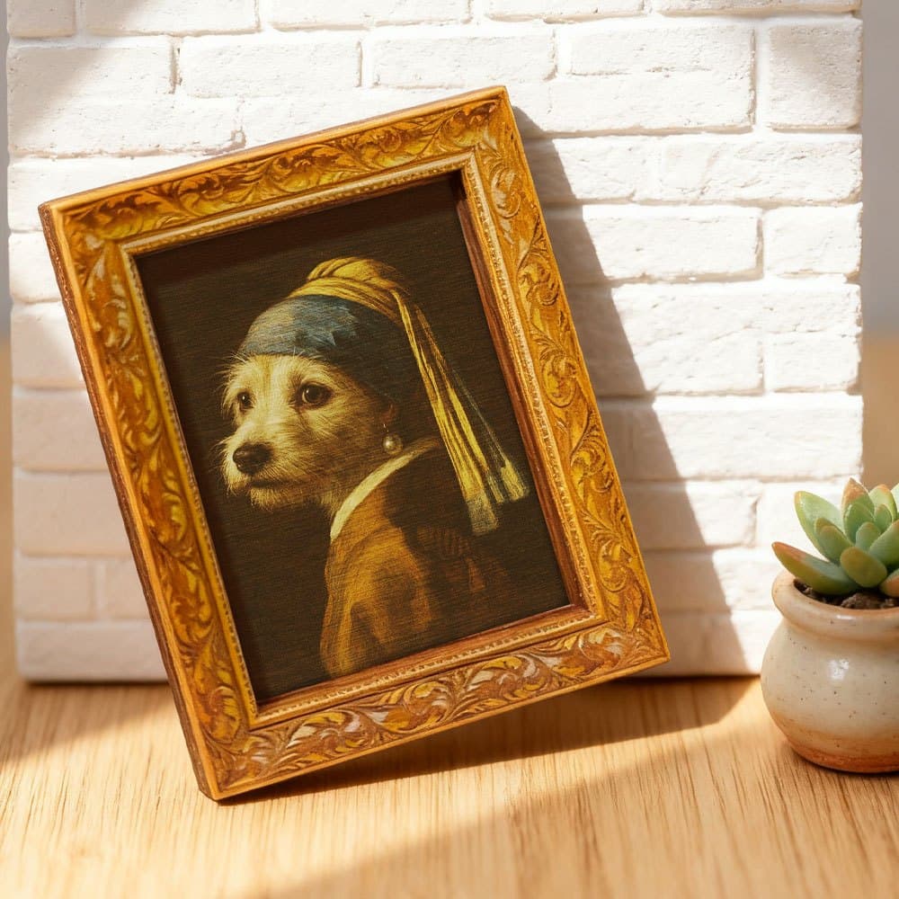 TEMU 1pc Elegant Miniature Back View Of Dog With Pearl Ears Magnet - Wood Wood Fridge Magnets Suitable, Fridge, Freezer - Dog Lover Gift, Art