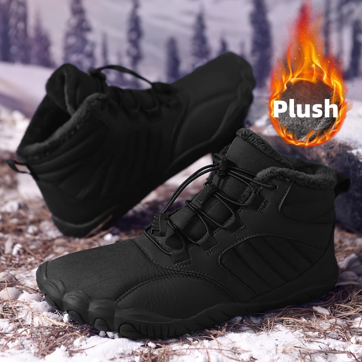 TEMU Winter Barefoot Shoes That Are And Non-slip, Suitable For Walking And Hiking, Designed For Men And Women. Barefoot Boots Are Ideal For Hiking, Casual Snow Boots