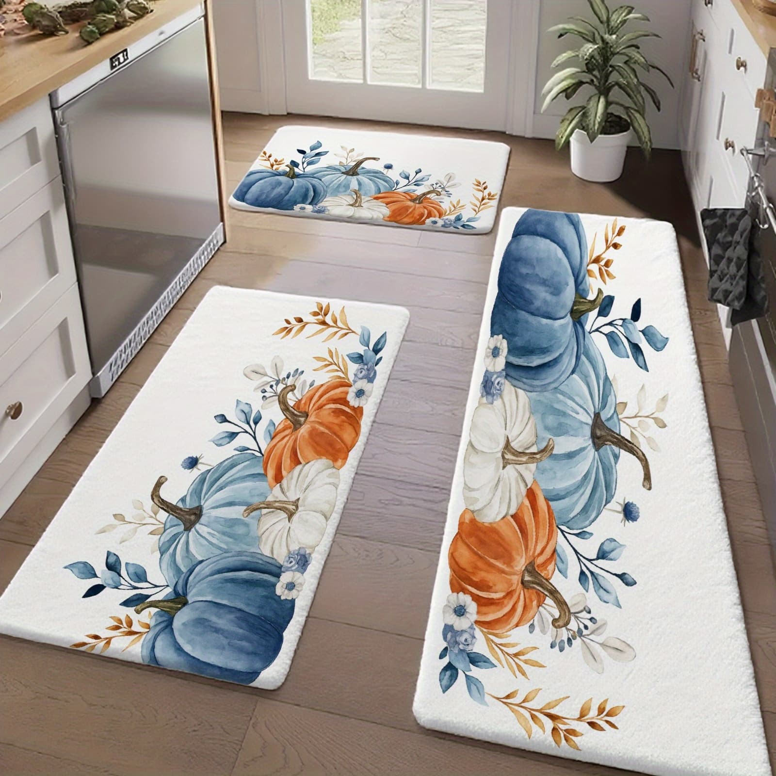 TEMU Halloween-themed Welcome Mat, Perfect For The Kitchen Or Bathroom, Featuring A Pumpkin . An Gift Idea For During The