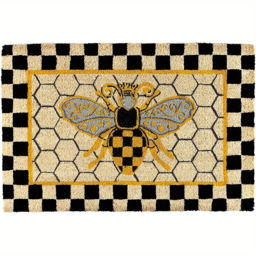 TEMU 1pc Door Mat, Non-slip Rubber Welcome Doormat - Outdoor Indoor Porch Floor Mat - Water-absorbing Entrance Door Mat For Home Porch Decor