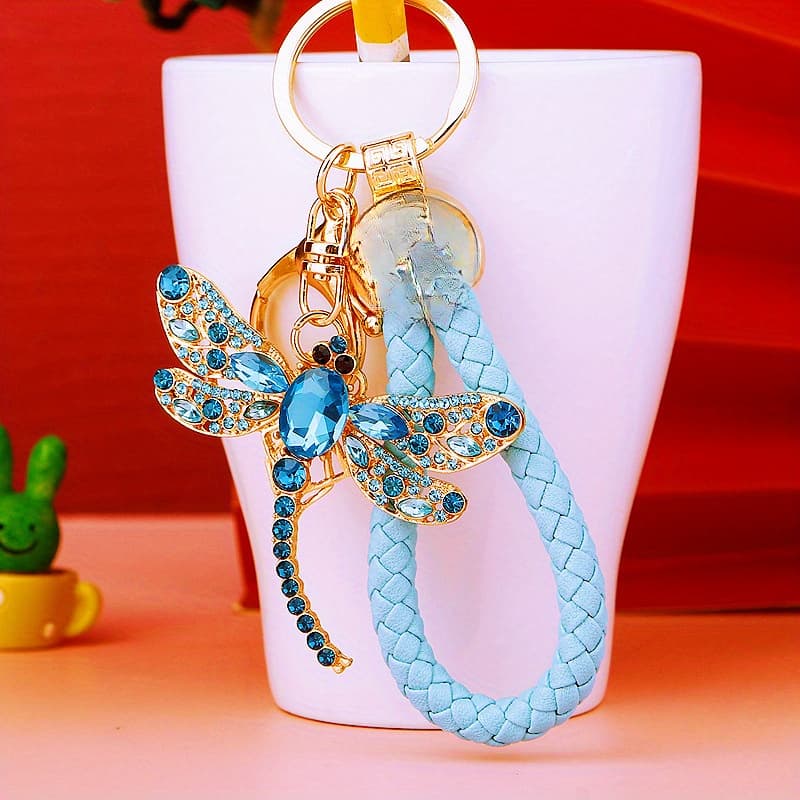TEMU Dragonfly Insect Car Keychain Cute Bag Pendant Keychain Personalized Fashion Keychain Keychain