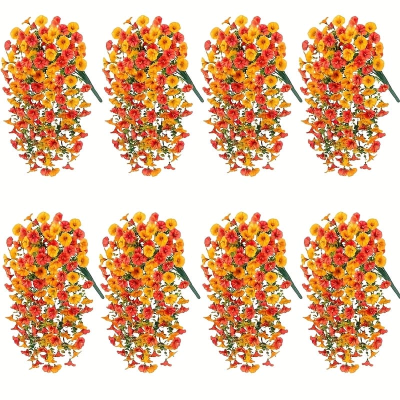 TEMU Set Of 8 Artificial And Eucalyptus Vines, Perfect For Festive Decorations. Realistic And Long-lasting Plastic Plants No Maintenance, Making Them Ideal For Autumn And Use In Gardens And