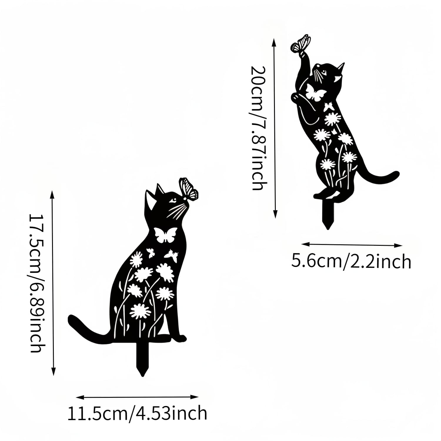 TEMU 2d Flat, [2d Flat] A Set Of 2d Flat Outdoor Cat-themed Garden Ornaments, Including A Black Cat Acrylic Silhouette, Perfect For Cat Lovers And An Ideal Gift For Cat Enthusiasts, 2d Flat