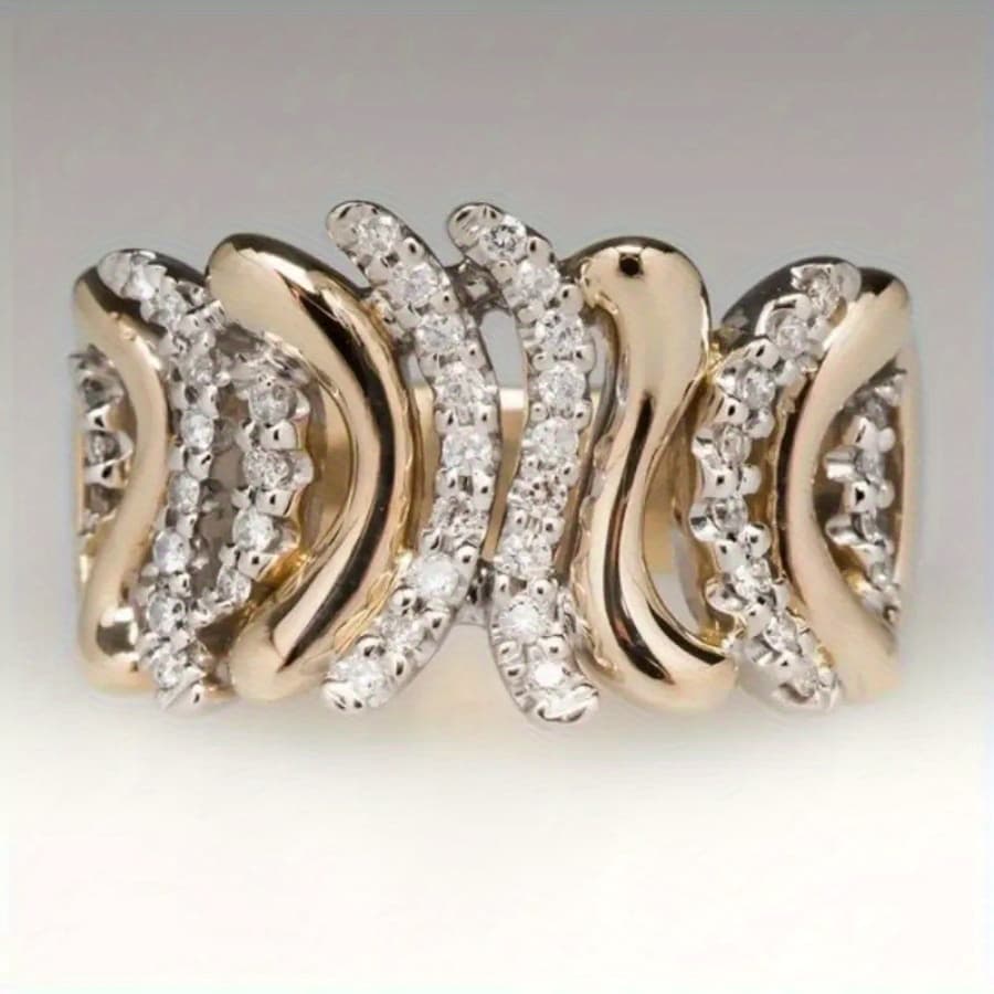 TEMU 1pc 14k Copper Synthetic Zirconia - Engagement & For Women, For 's Day, All , Parties & Anniversaries