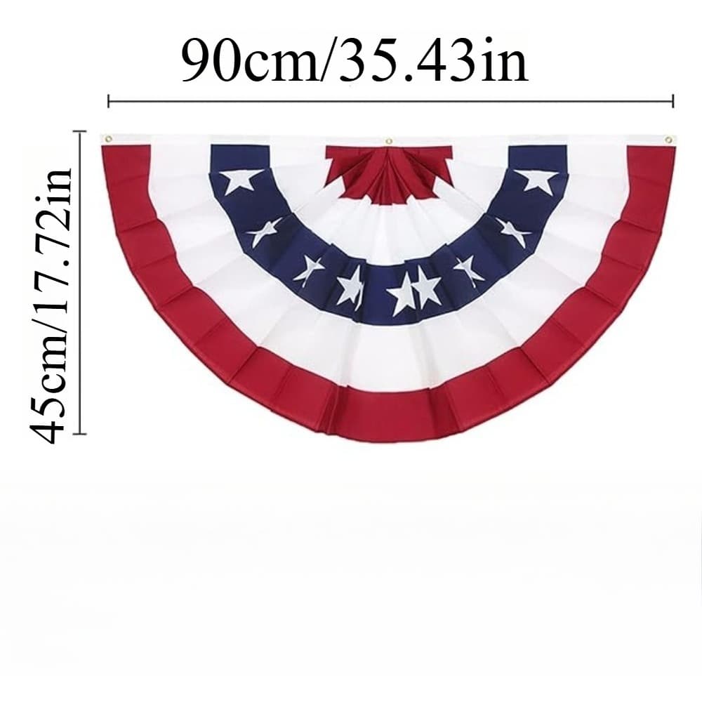 TEMU 1 American Folding Pennant Flag, Patriotic Half-streamer Bunting, July 4th Memorial Day Decorative Flag