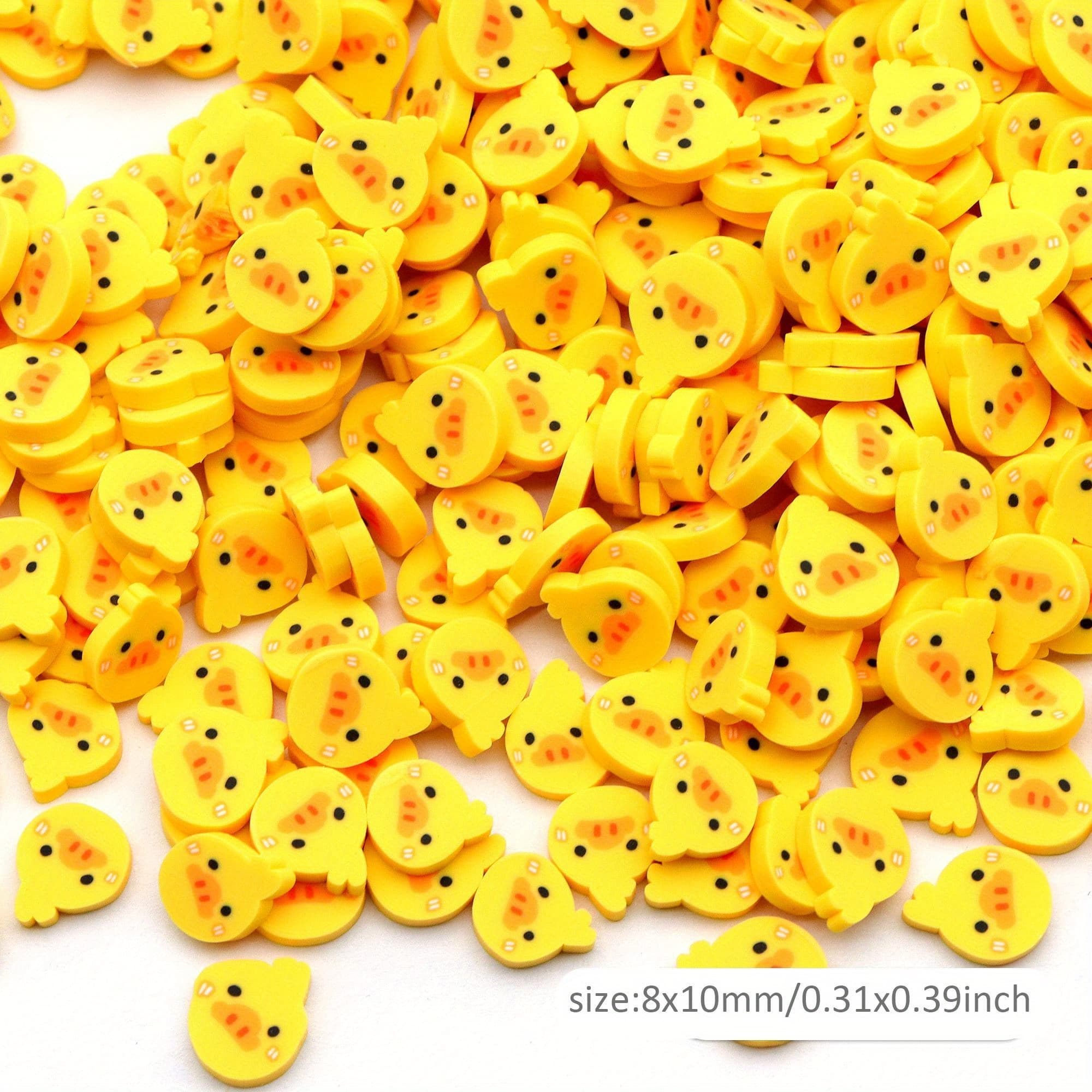 TEMU Cute Duck-shaped Polymer Clay Slices, 10g Pack - Ideal For Diy Phone Cases & Nail Art Crafts