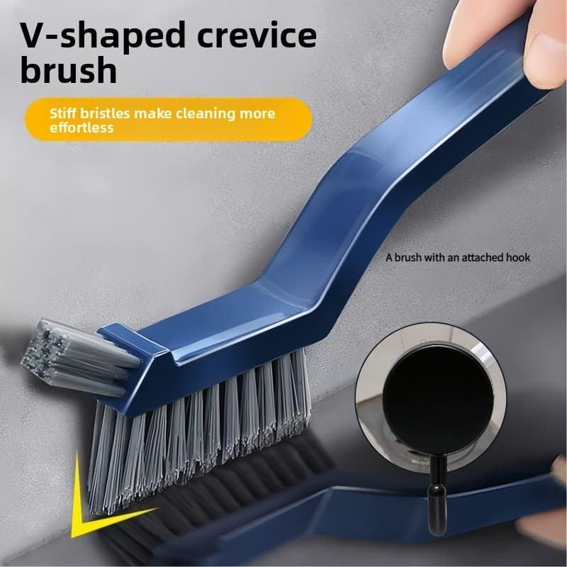 TEMU 2pcs, Crevice Brush And Hook, Narrow Hard Bristle Wall Corner Floor Brush For Bathroom Toilet