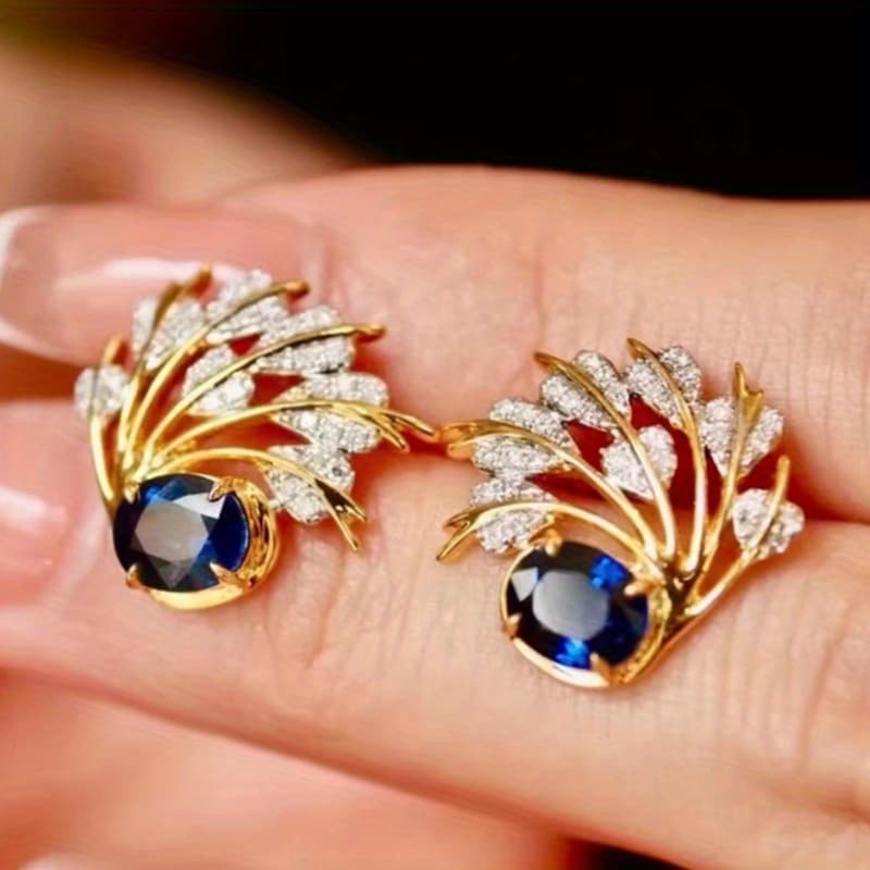 TEMU Elegant Shape Earrings For Women Inlay Zirconia Banquet Party Vacation Retro Unique Earrings