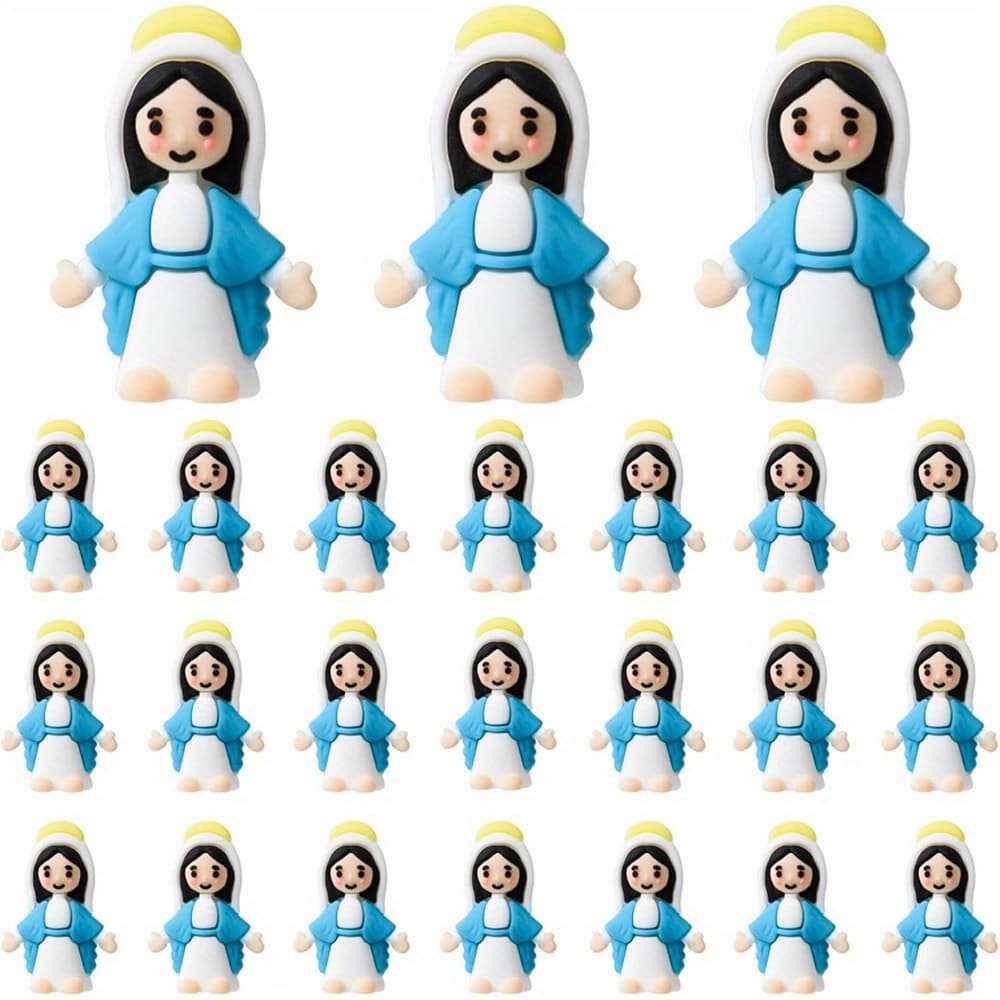 TEMU 50 Mini Statues Of The - Perfect For Filling Easter Eggs, Decorating For Christmas And New Year, Gifting For Baptisms, And As Seasonal Decorations That No Power, Suitable For Any Holiday