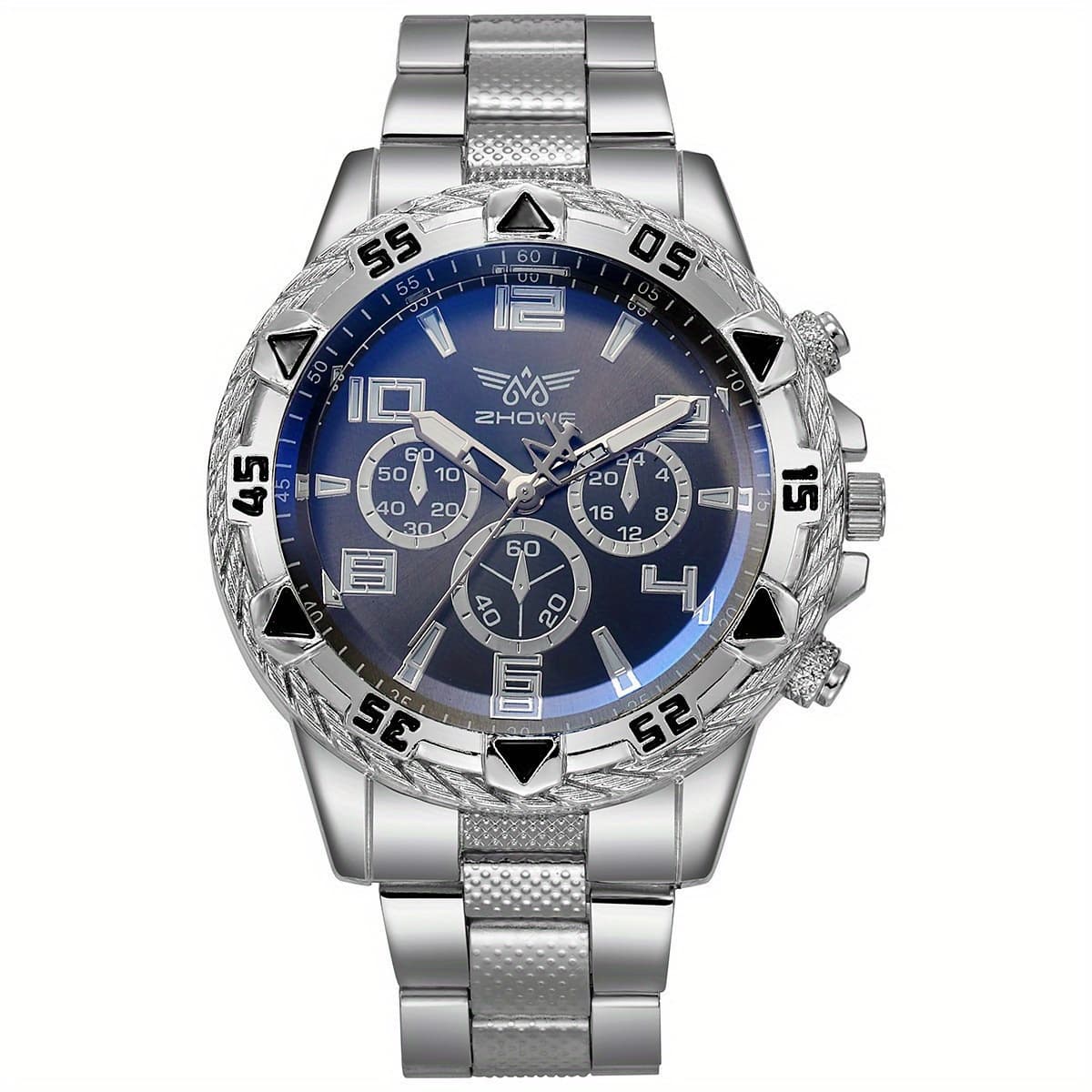 TEMU Gold Plated Men' Watch Chunky Case Chrono Function | And Trendy, Without Battery