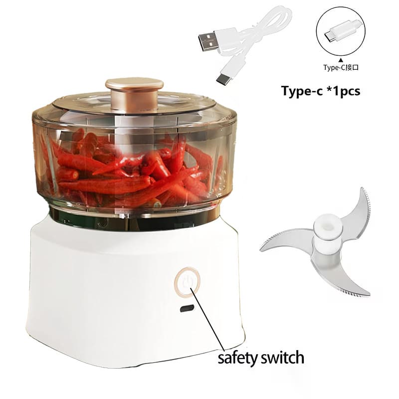 TEMU Rechargeable Electric Garlic Chopper With Stainless Steel Blade, Portable Mini Meat Chopper With Usb Cable, Small Veggie , Food Processor, Food For Nuts Chili Onion Meat Spice