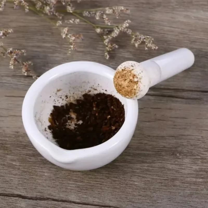 TEMU 2pcs/ Set Household Ceramic Mortar And Pestle Set Grinding Bowls For Kitchen Spices Teas Grinder Mini Mills