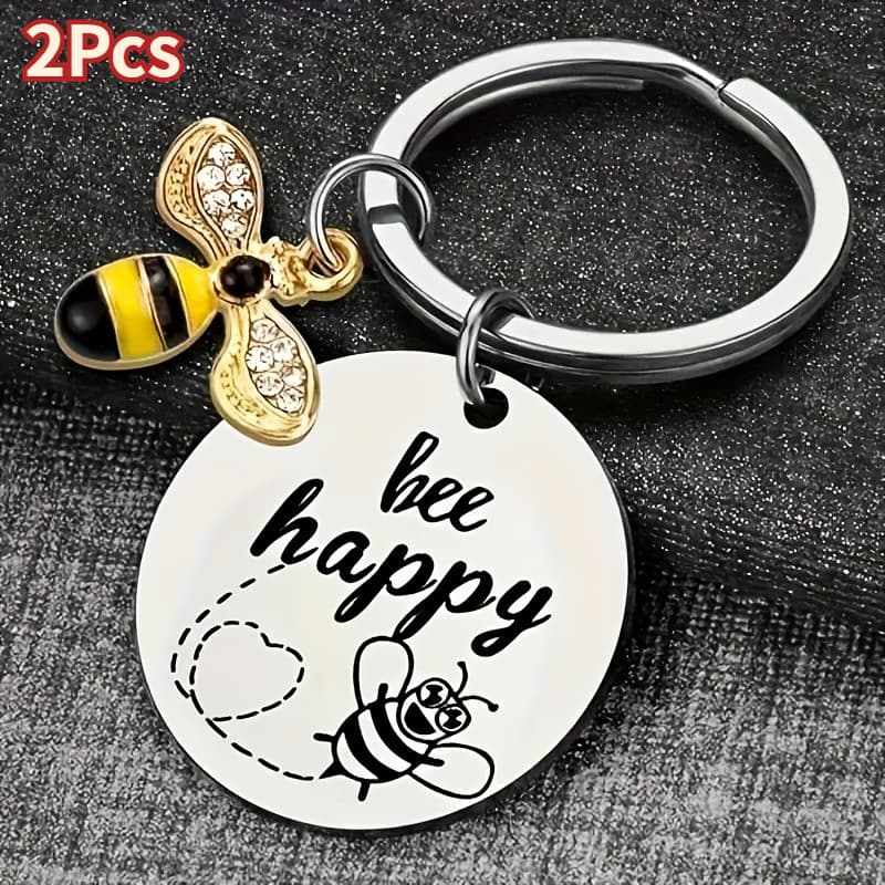 TEMU 2pcs Keychain - Inspirational Gift For Women, Mothers, Daughters, , Nieces, Nephews, - Suitable For Birthdays, Christmas, And Graduation - And Happiness