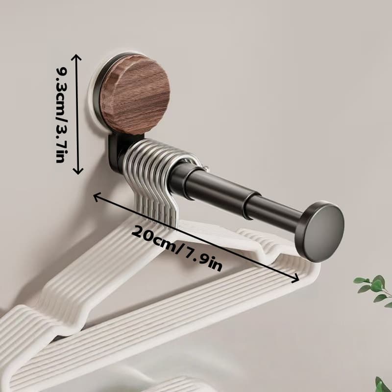 TEMU Space-saving Foldable Telescopic Clothes Drying Rack | Heavy-duty Metal Indoor Hanging Bar, Wall-mounted Expandable Dryer Suitable For Bathroom, Balcony, Laundry Room - , Space-saving Design