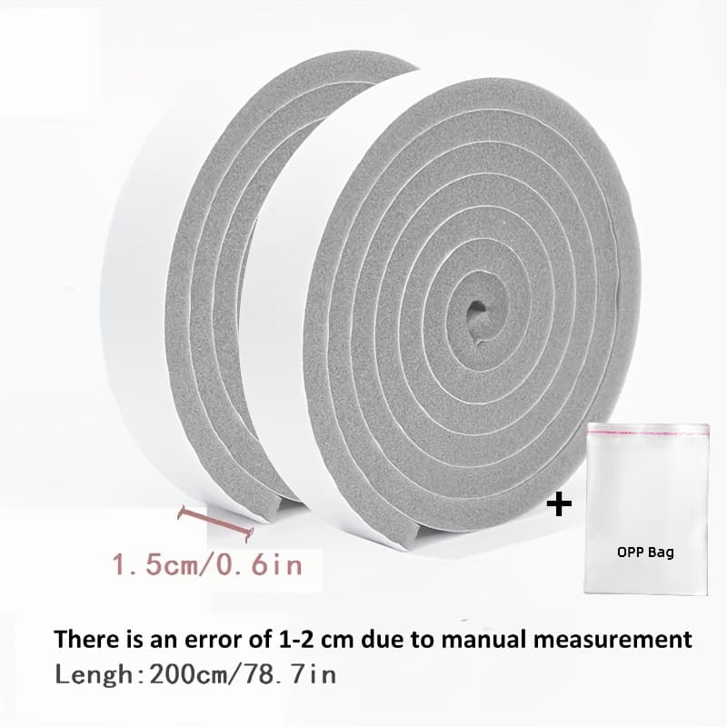 TEMU 2 Rolls Of Door And Window Sealing Strips+1pc Opp , Repair Sealing Tape, Self-adhesive High Sponge Sealing Strips, Suitable For Door And Window , To Window Types