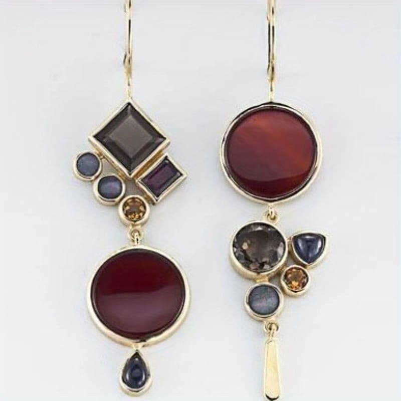 TEMU Banquet, Wedding, High-end Geometric Earrings Asymmetrical Earrings Valentine's Day Gifts