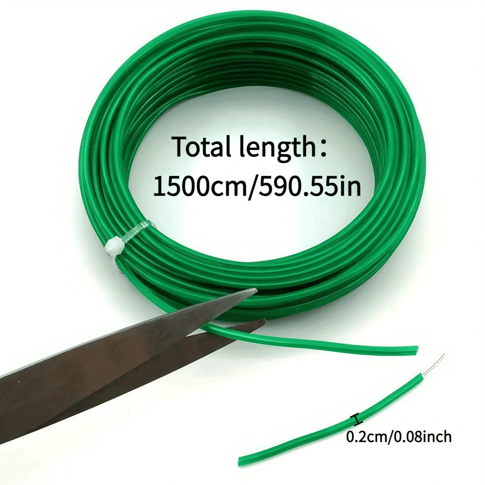 TEMU 1pc Soft And Flexible Plant Support Rope, 15m/590.55in, Garden Plastic-coated Greenhouse & Yard Ties For Flowers, Seedlings, , Climbing Vines, Farm Nets