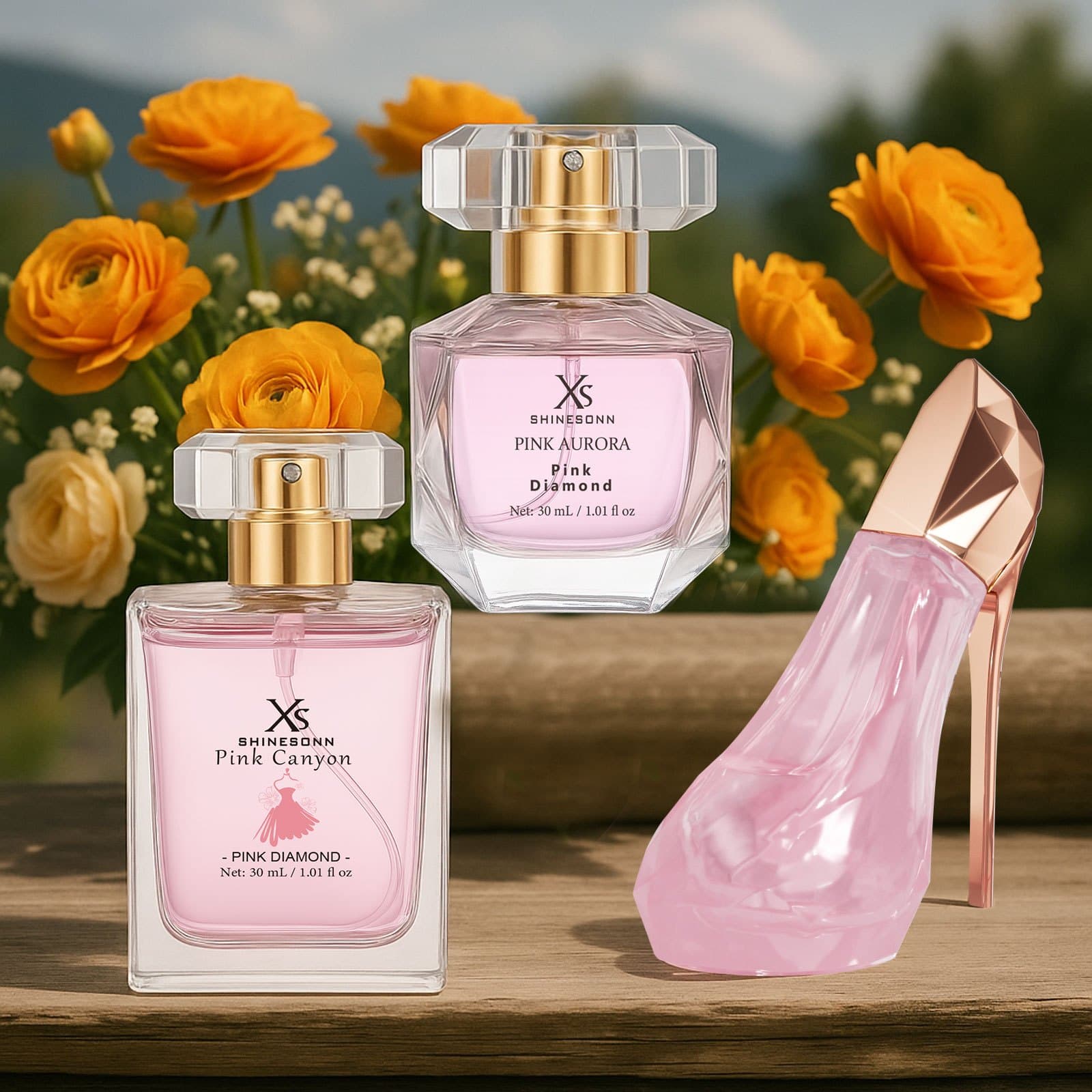 TEMU 3pcs Shinesonn Women's Perfume Gift Set - Edp Perfume Spray With 3 Scents (citrus, Floral, Amber), Luxury Liquid Perfume For Her, Valentine's/christmas/new Year Gift, -based (no Formaldehyde)
