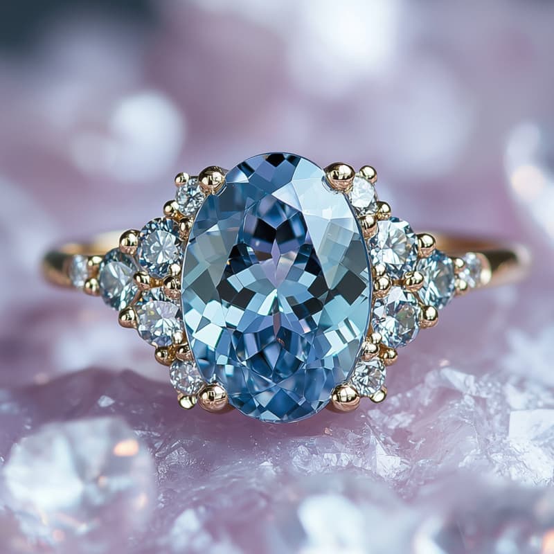 TEMU 1pc Fashionable And Gorgeous Blue Artificial Zirconia Inlaid Ring, Men's/ Women's Engagement And Wedding Ring, Ring, Valentine's Day, Anniversary Gift, Jewelry Ring For Her