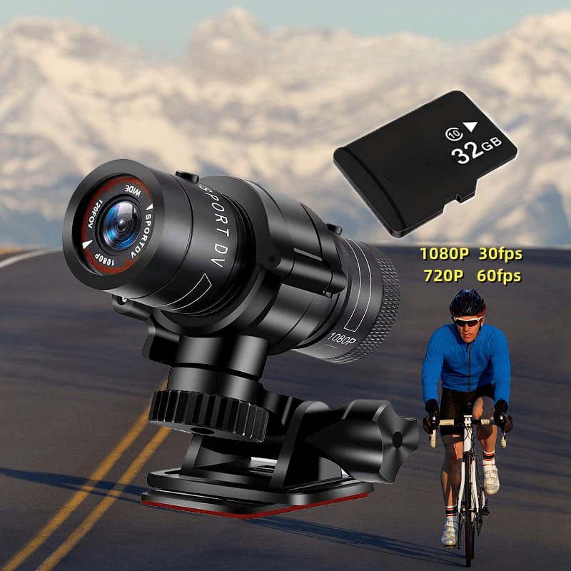 TEMU Compact 4k Hd F9 Helmet Camera With A 32gb Sd Card - 120° Wide Angle, Ideal For Cycling, Sports, And Outdoor Activities, Features A Rechargeable Battery, Perfect For Mountain Biking And